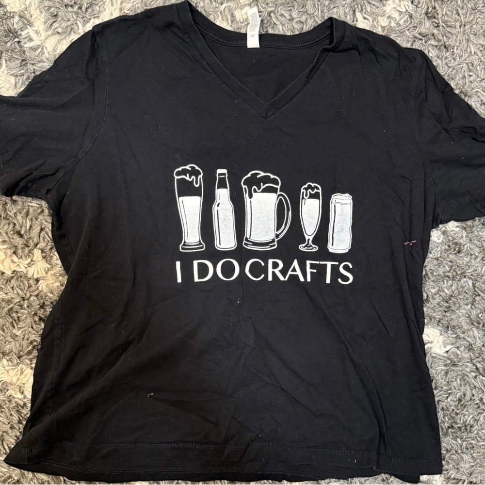Bella Canvas Black Short Sleeve Tee with Beer Graphic